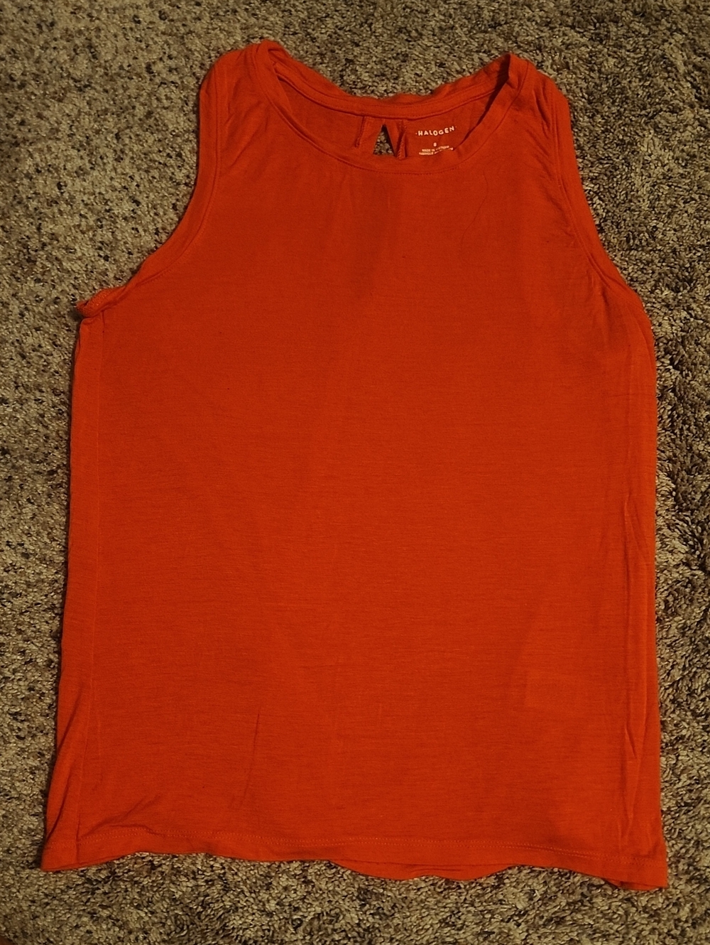 Halogen brand women's top in size small, manufactured in Vietnam. Coral